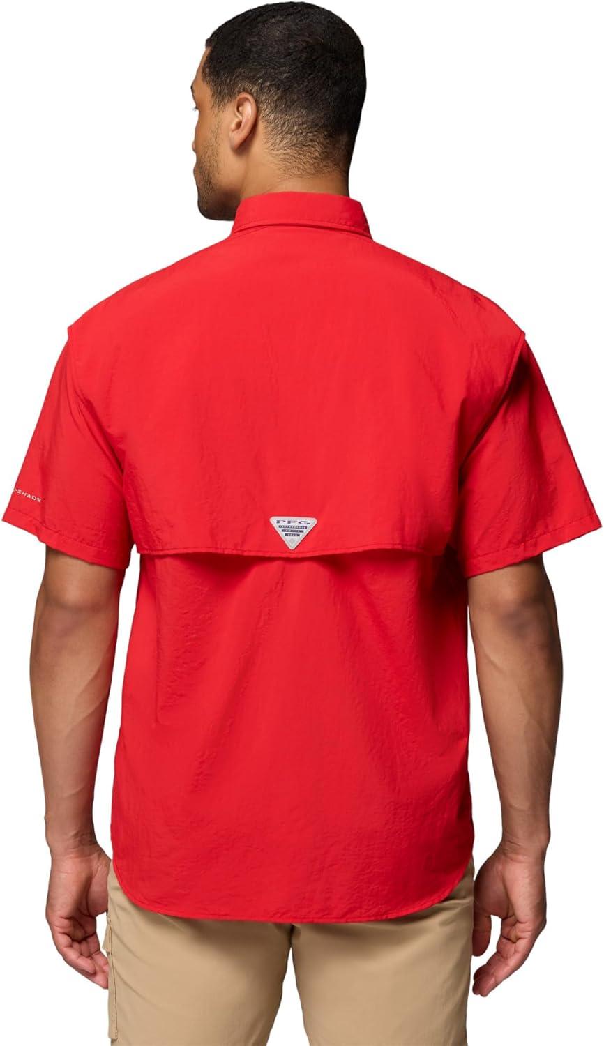 imageColumbia Mens PFG Bahama II Short Sleeve Fishing ShirtRed Spark