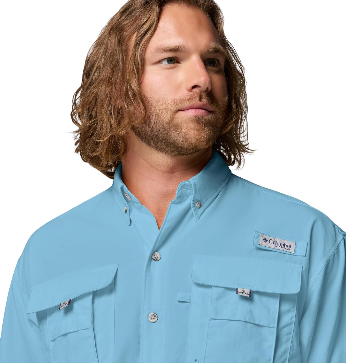 imageColumbia Mens PFG Bahama II Short Sleeve Fishing ShirtVintage Blue