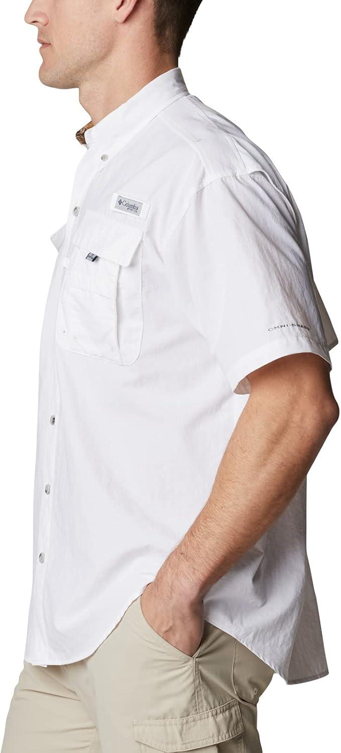 imageColumbia Mens PFG Bahama II Short Sleeve Fishing ShirtWhiteRealtree Edge