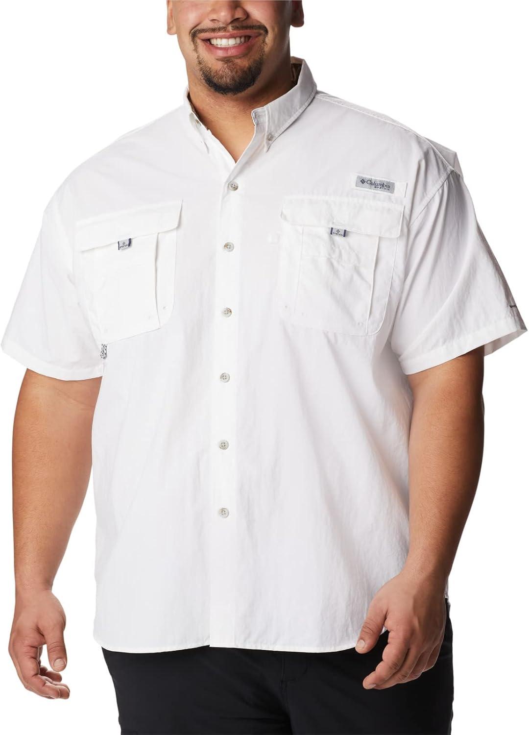 imageColumbia Mens PFG Bahama II Short Sleeve Fishing ShirtWhiteRealtree Edge