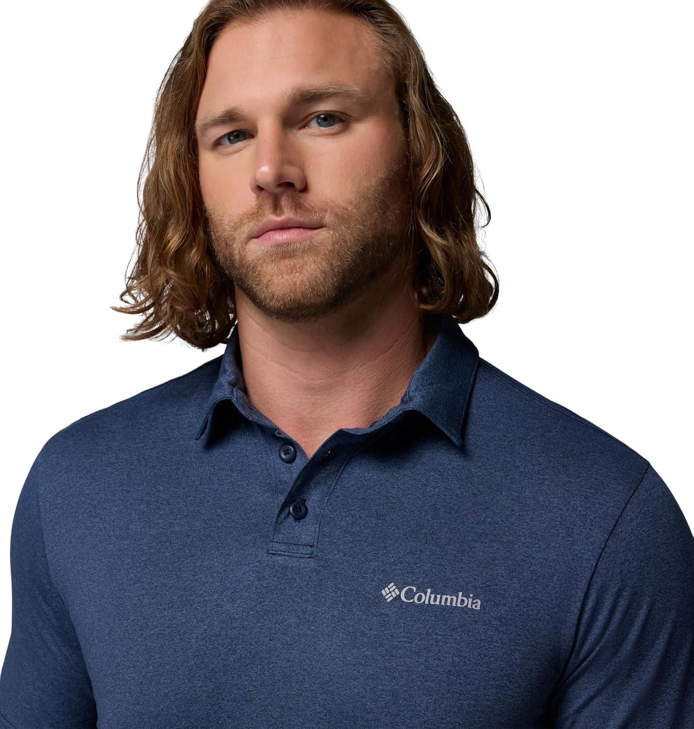 imageColumbia Mens Parsons Point PoloCollegiate NavyHeatherMntn Blue