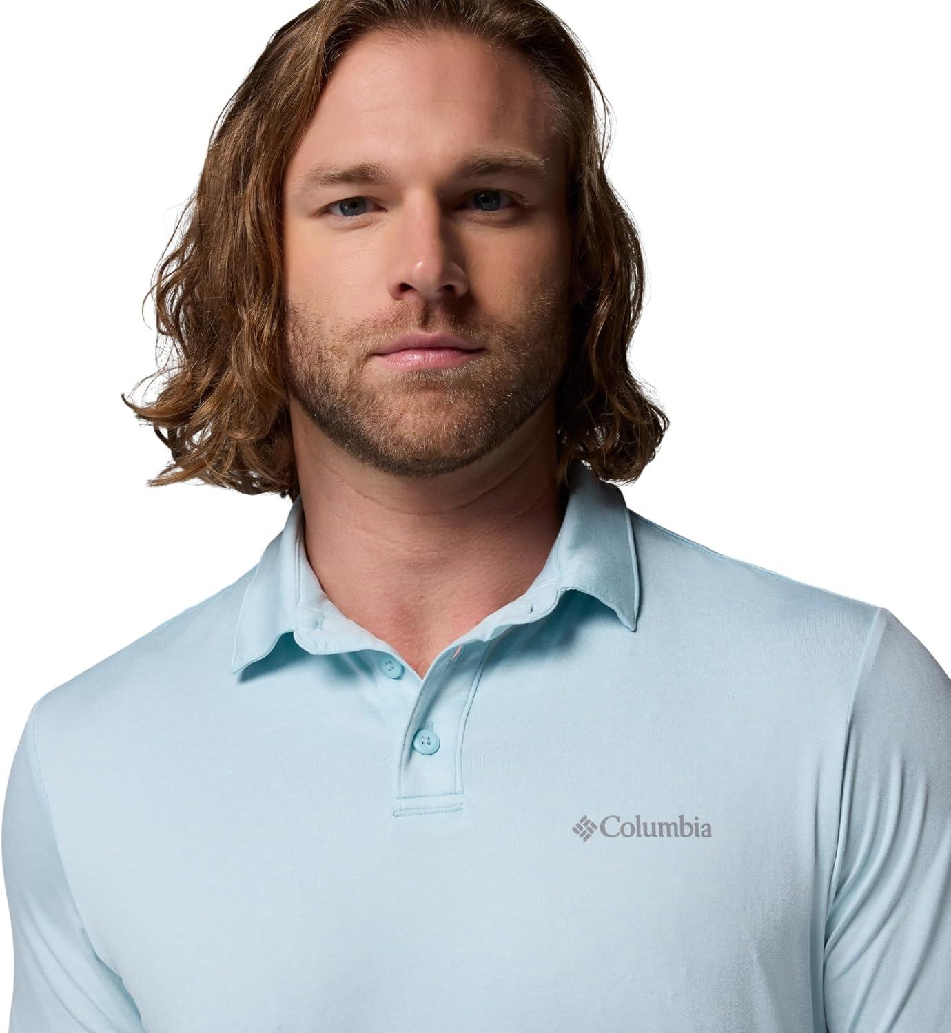 imageColumbia Mens Parsons Point PoloMarine LightHeatherTrnql Blue