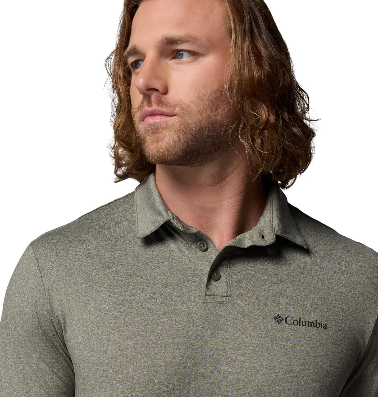 imageColumbia Mens Parsons Point PoloStone GreenHeather