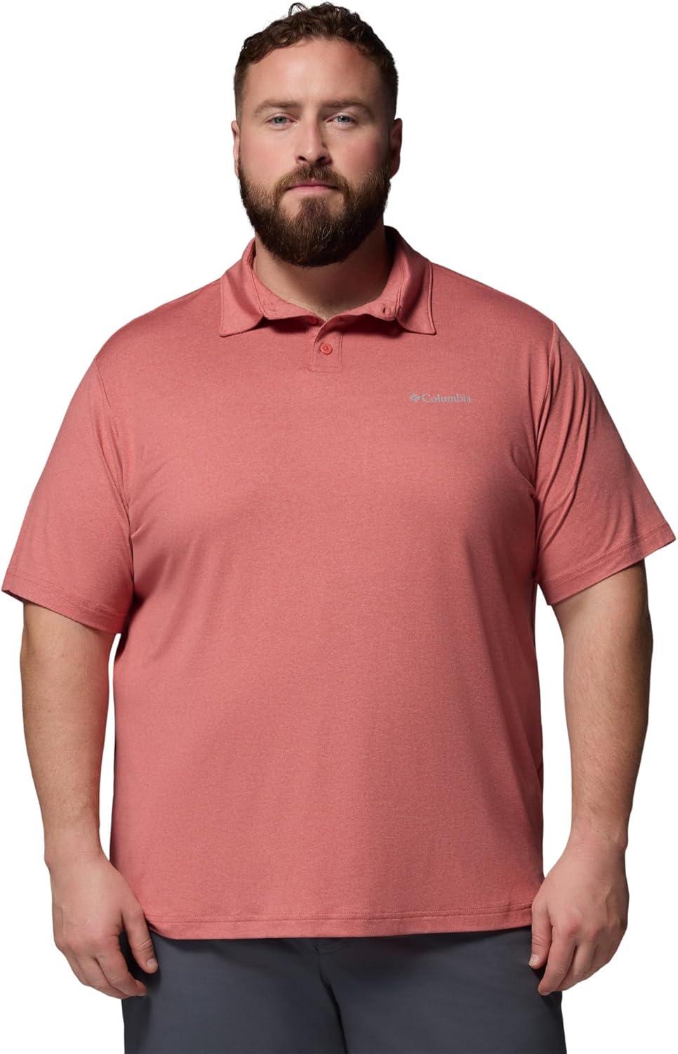 imageColumbia Mens Parsons Point PoloWashed RedHeatherRosewood