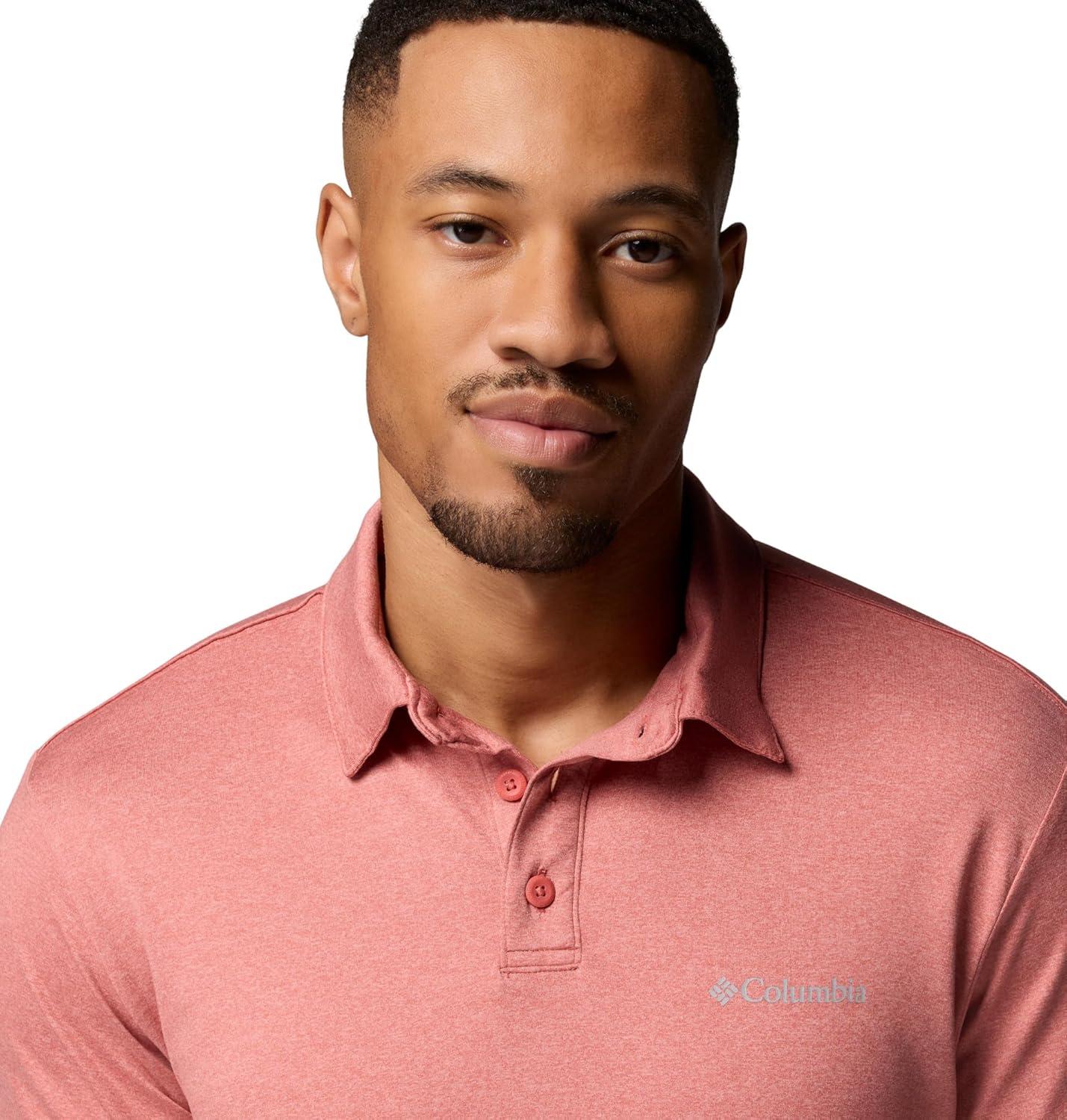 imageColumbia Mens Parsons Point PoloWashed RedHeatherRosewood