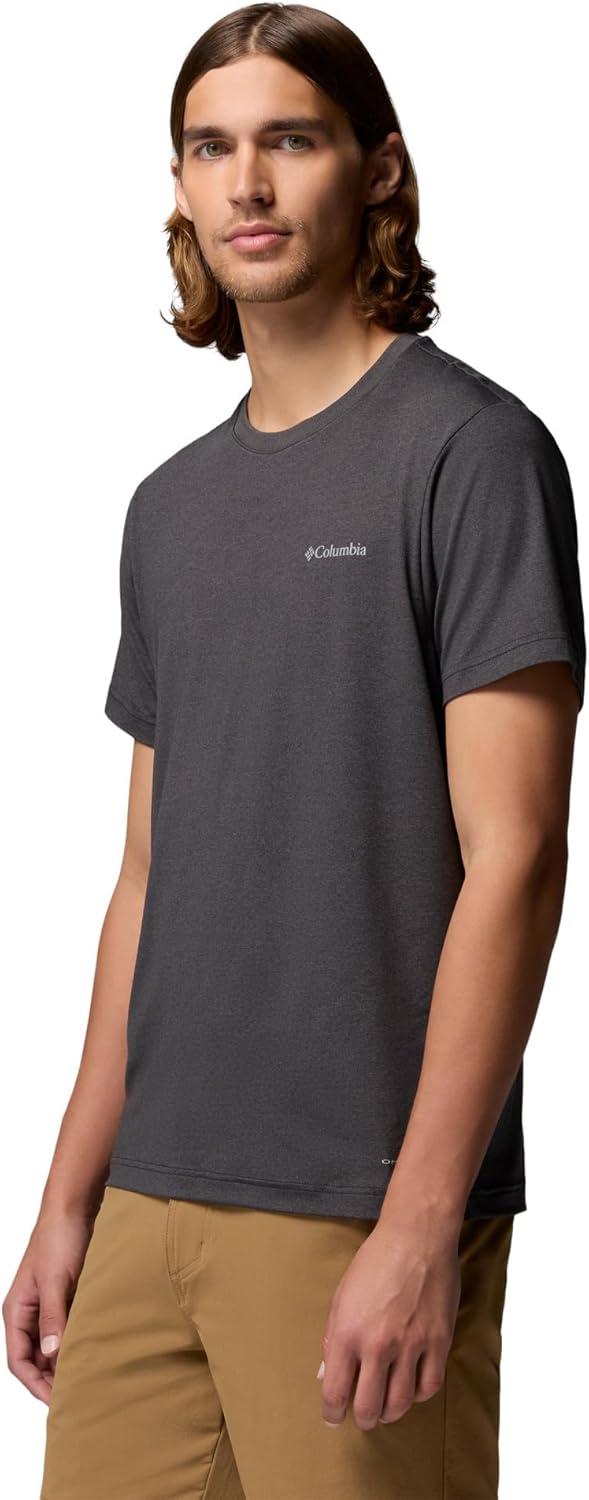 imageColumbia Mens Parsons Point Short Sleeve Back Graphic TeeBlack HeatherSplatter Gem