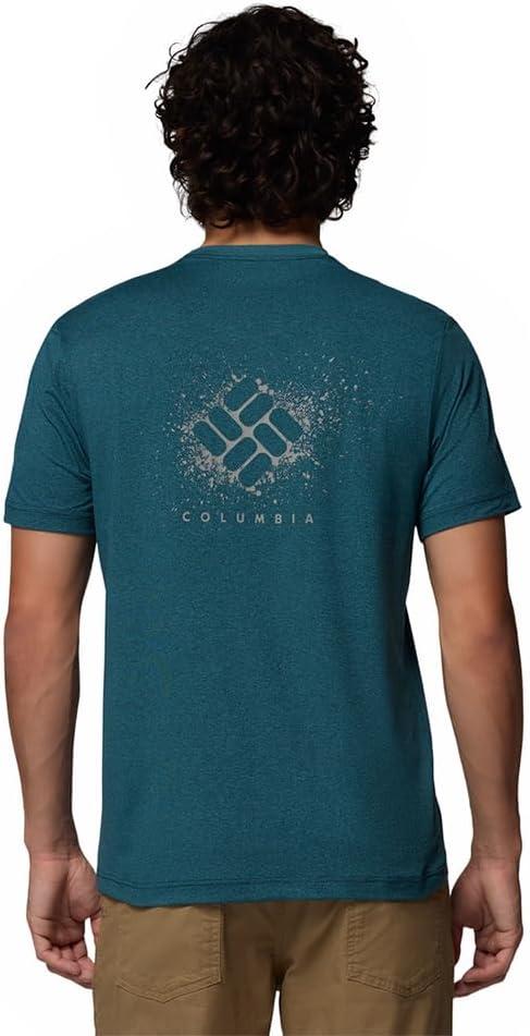 imageColumbia Mens Parsons Point Short Sleeve Back Graphic TeeEverblue HeatherSplatter Gem