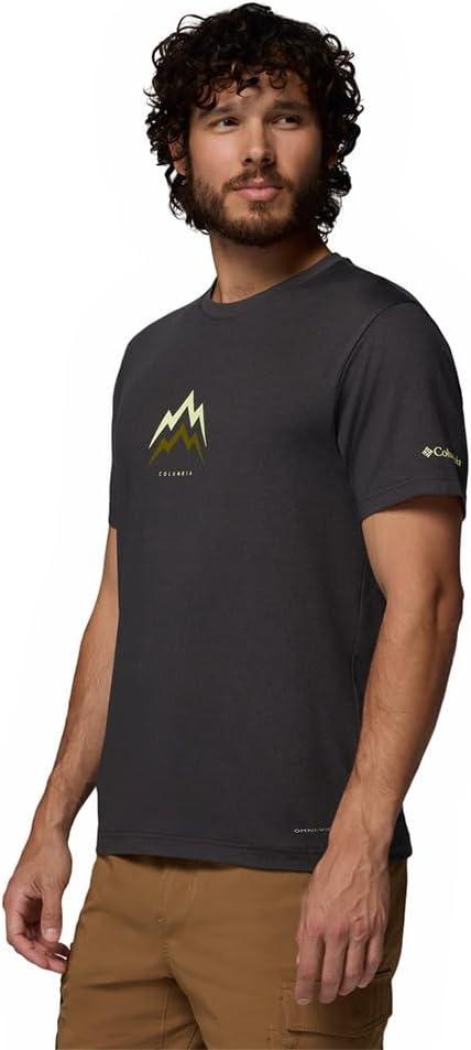 imageColumbia Mens Parsons Point Short Sleeve Graphic TeeBlack HeatherPointed Peaks