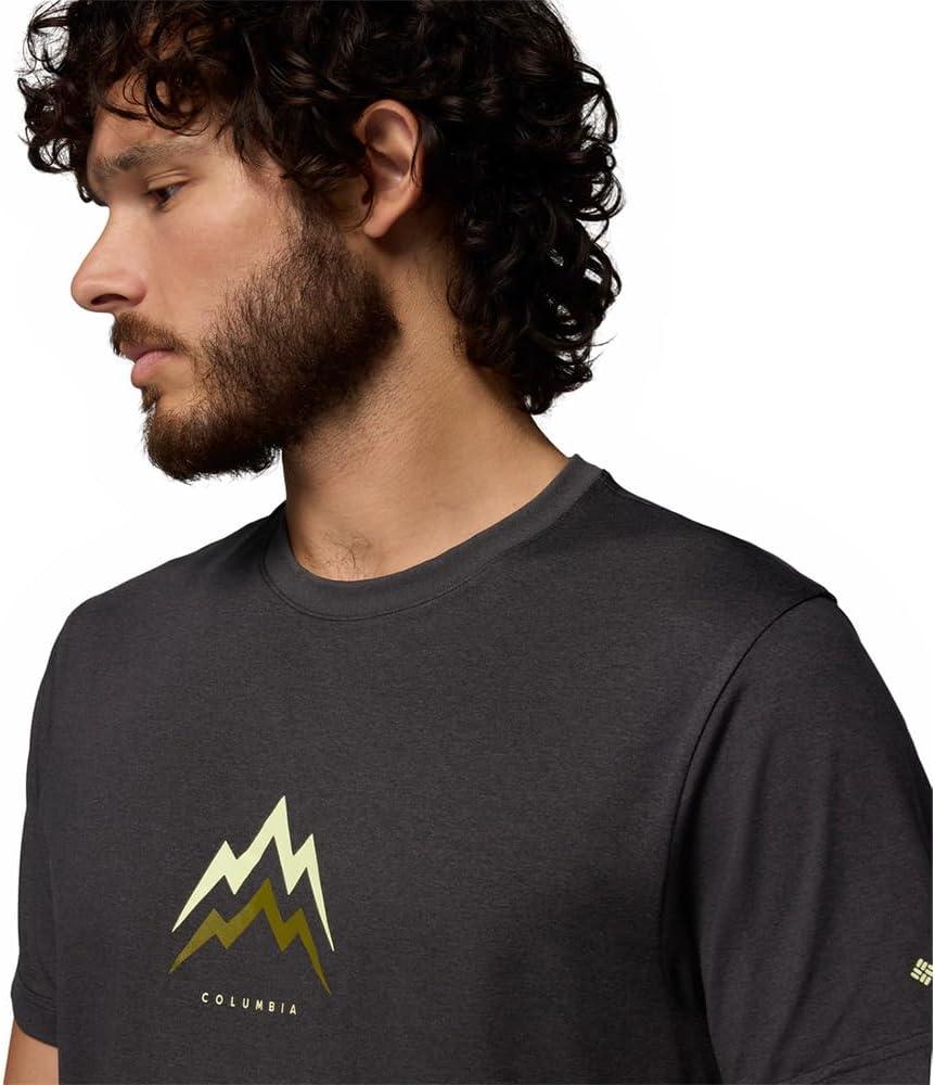 imageColumbia Mens Parsons Point Short Sleeve Graphic TeeBlack HeatherPointed Peaks