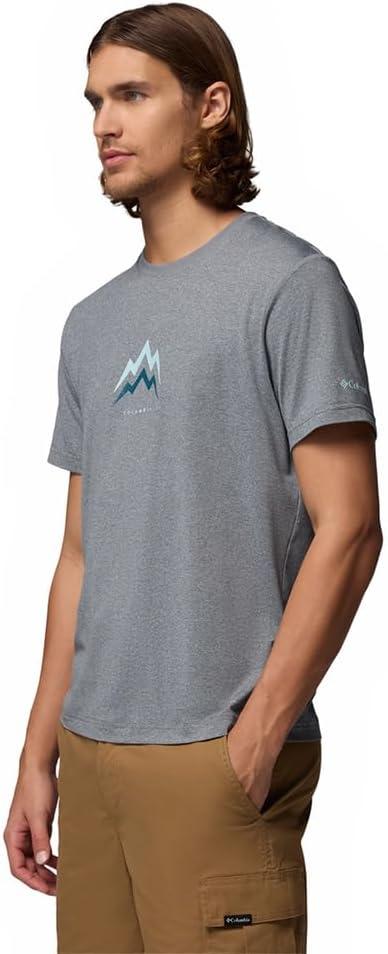 imageColumbia Mens Parsons Point Short Sleeve Graphic TeeCity Grey HeatherPointed Peaks