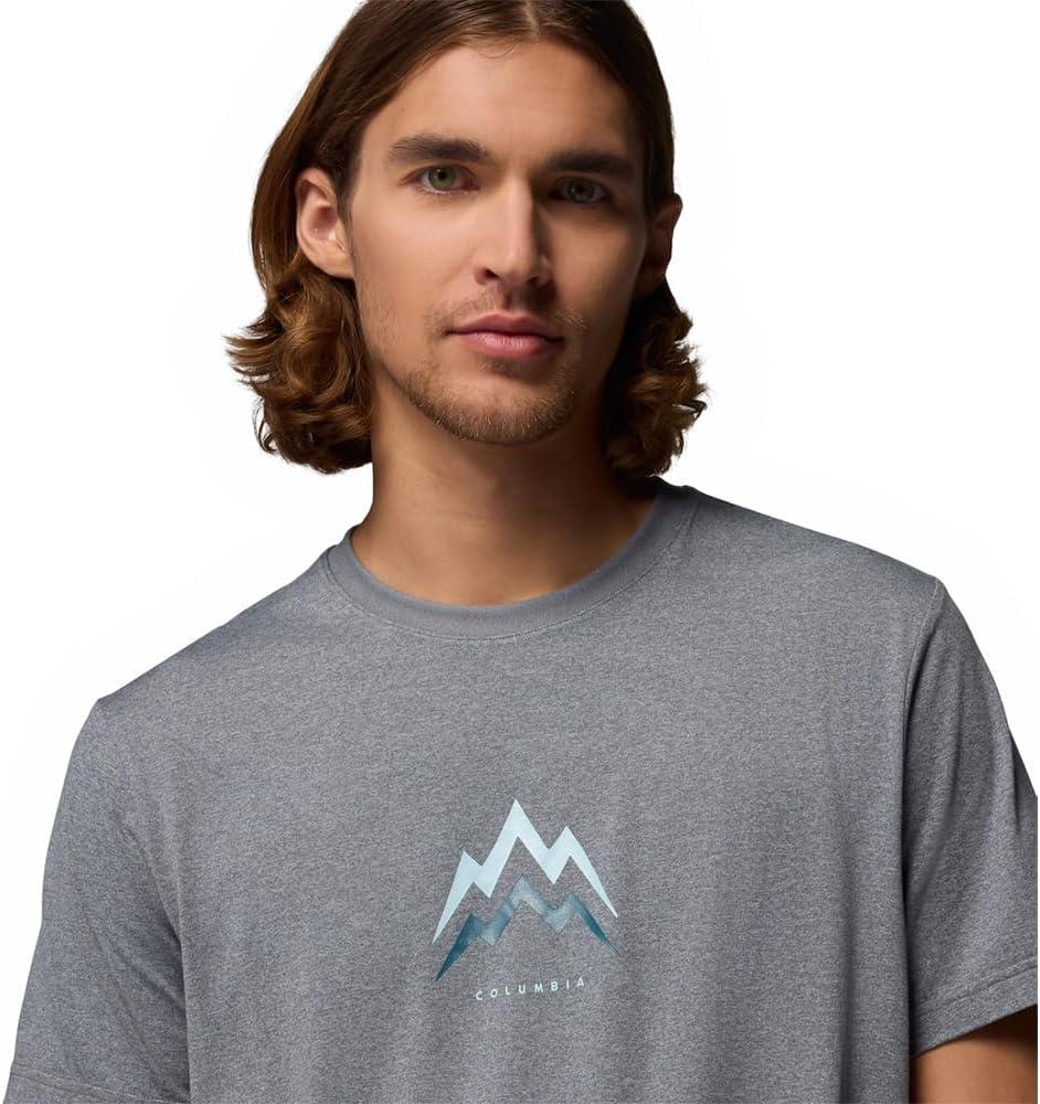 imageColumbia Mens Parsons Point Short Sleeve Graphic TeeCity Grey HeatherPointed Peaks