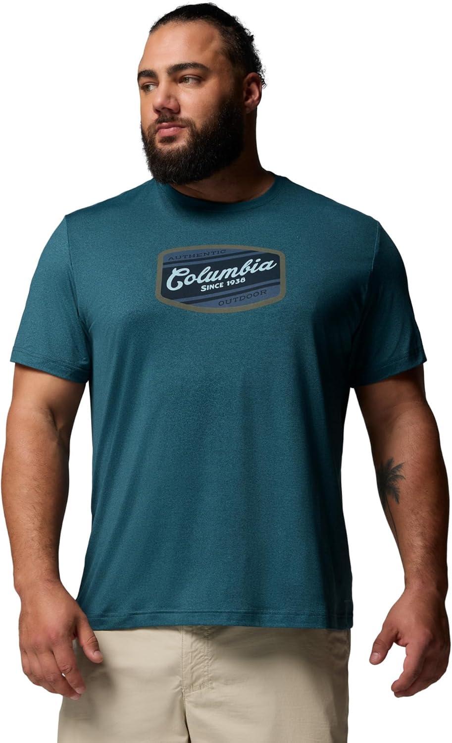imageColumbia Mens Parsons Point Short Sleeve Graphic TeeEverblue HeatherBadge Label