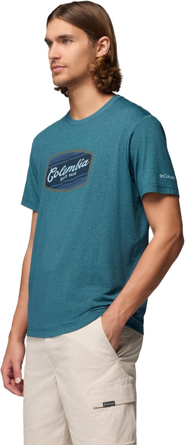 imageColumbia Mens Parsons Point Short Sleeve Graphic TeeEverblue HeatherBadge Label