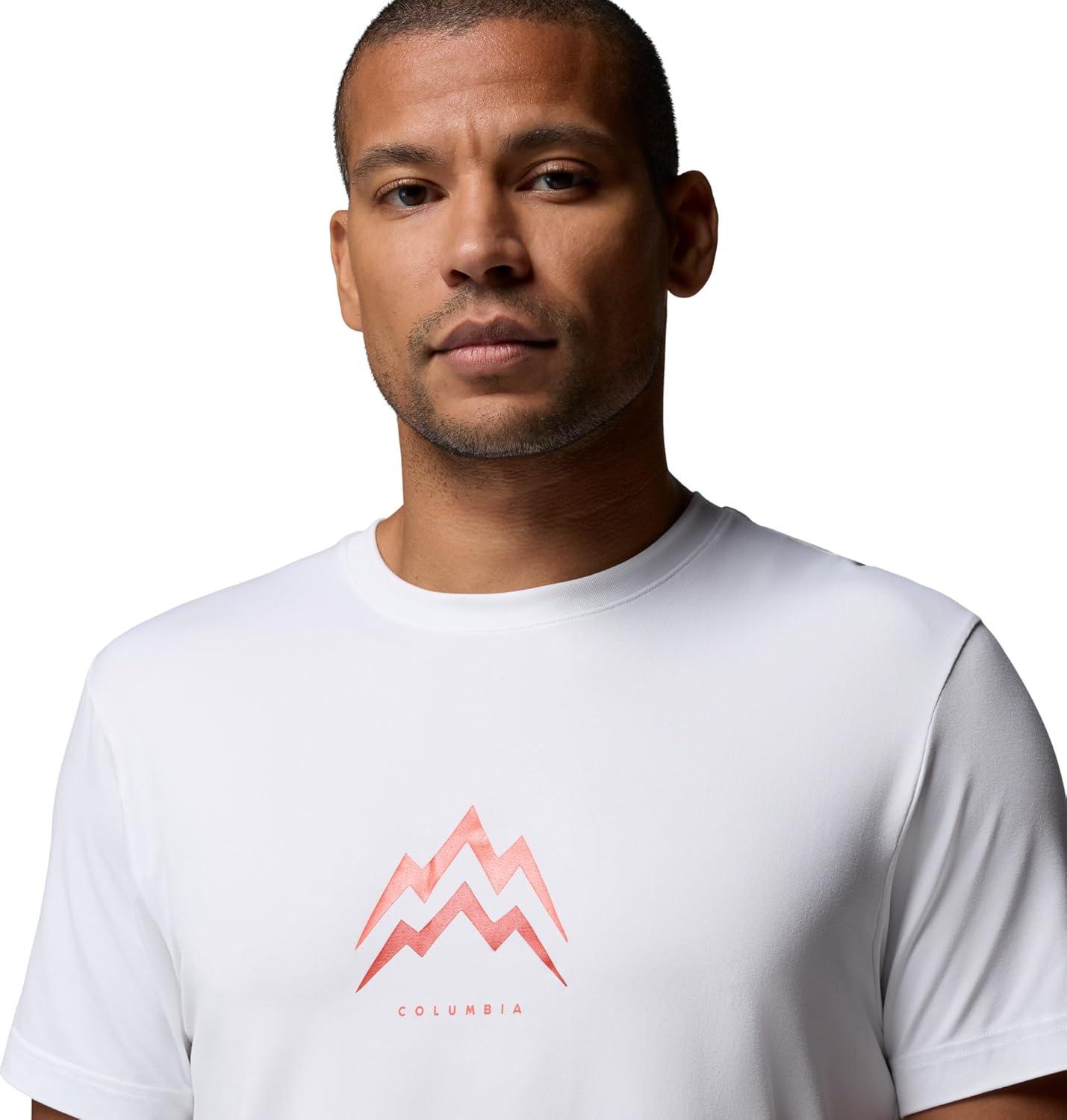 imageColumbia Mens Parsons Point Short Sleeve Graphic TeeWhitePointed Peaks