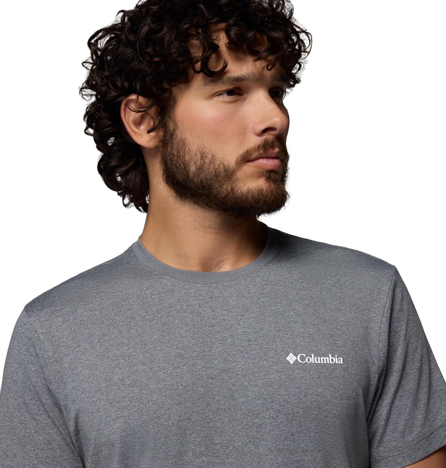 imageColumbia Mens Parsons Point Short Sleeve Logo TeeCity GreyHeather