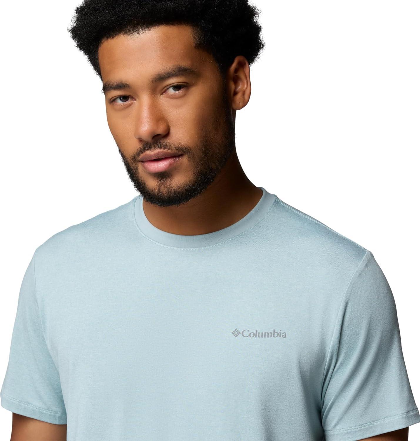 imageColumbia Mens Parsons Point Short Sleeve Logo TeeMarine LightHeather