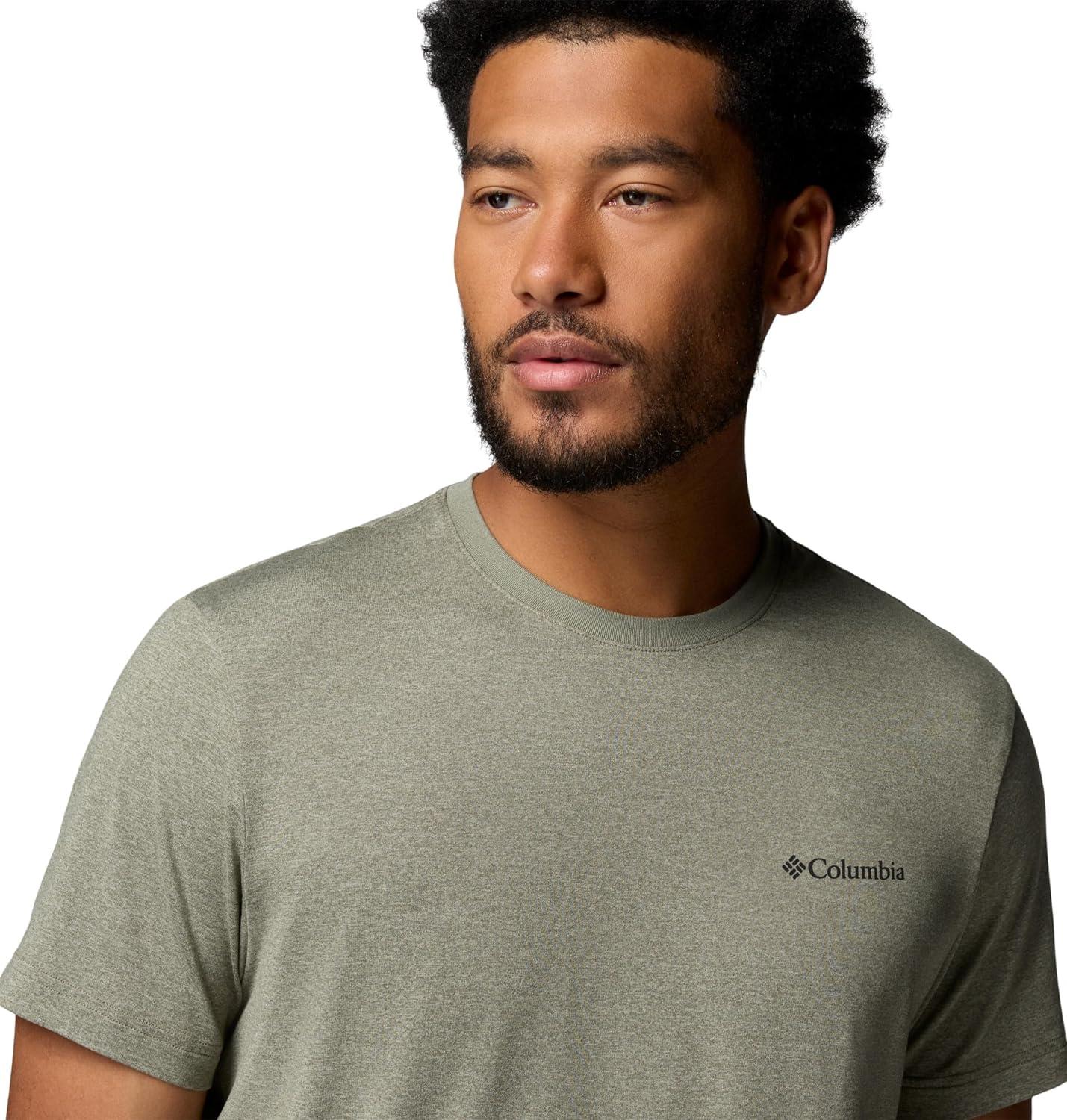 imageColumbia Mens Parsons Point Short Sleeve Logo TeeStone GreenHeather