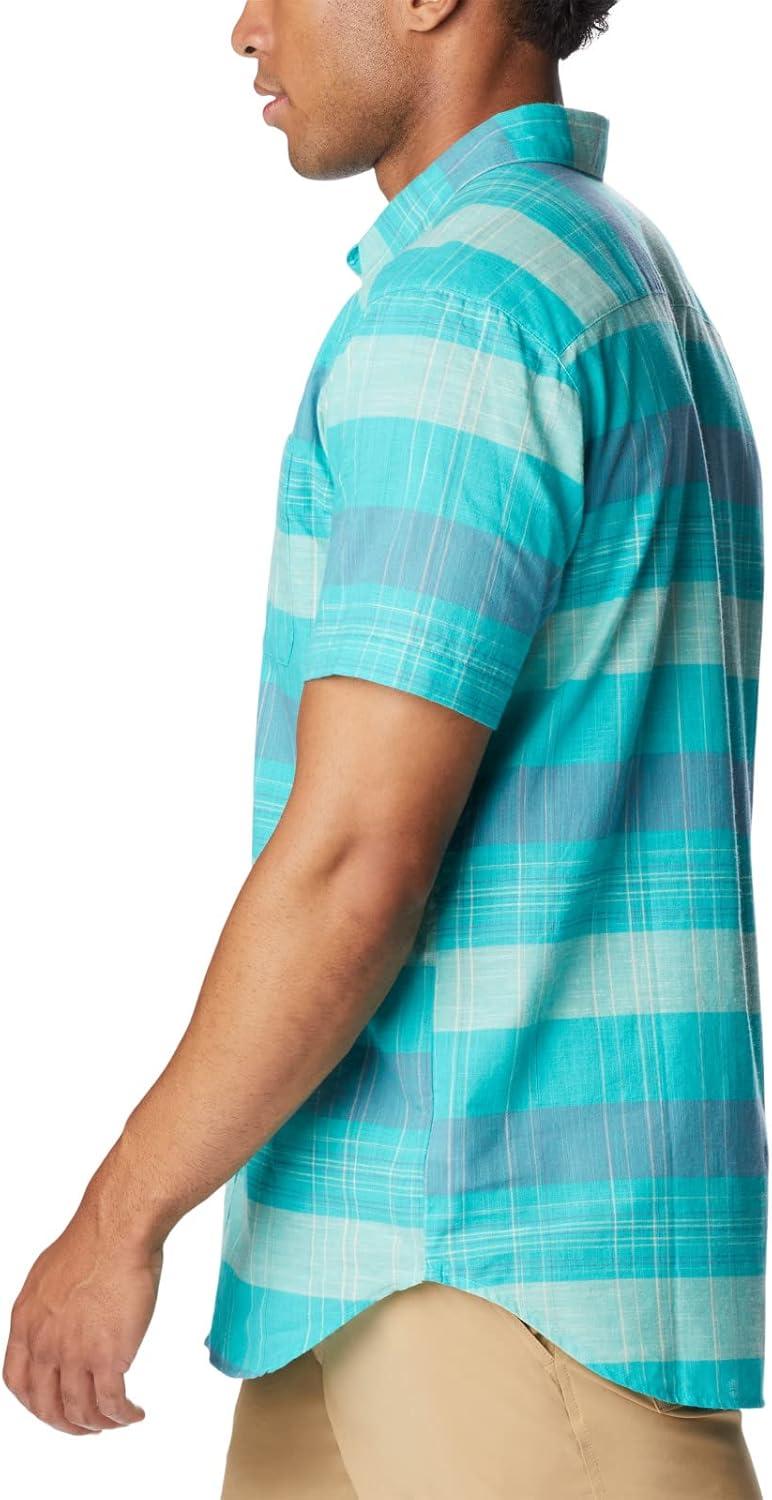 imageColumbia Mens Rapid Rivers Novelty Short SleeveBright Aqua Scattered Stripe