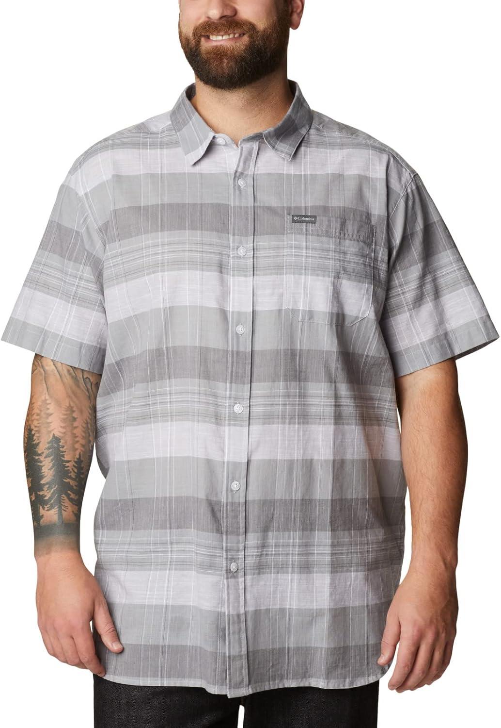 imageColumbia Mens Rapid Rivers Novelty Short SleeveColumbia Grey Scattered Stripe