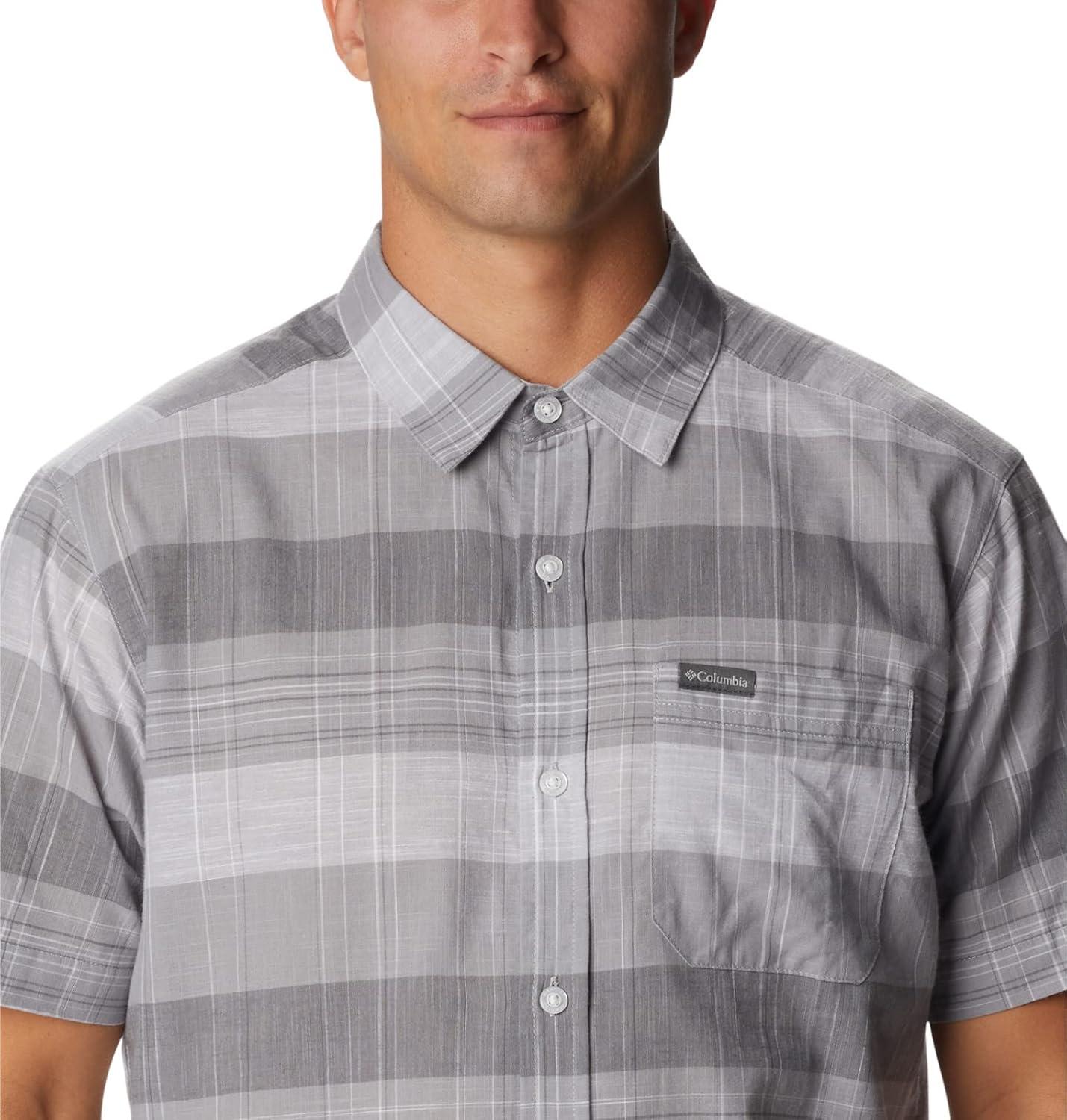 imageColumbia Mens Rapid Rivers Novelty Short SleeveColumbia Grey Scattered Stripe