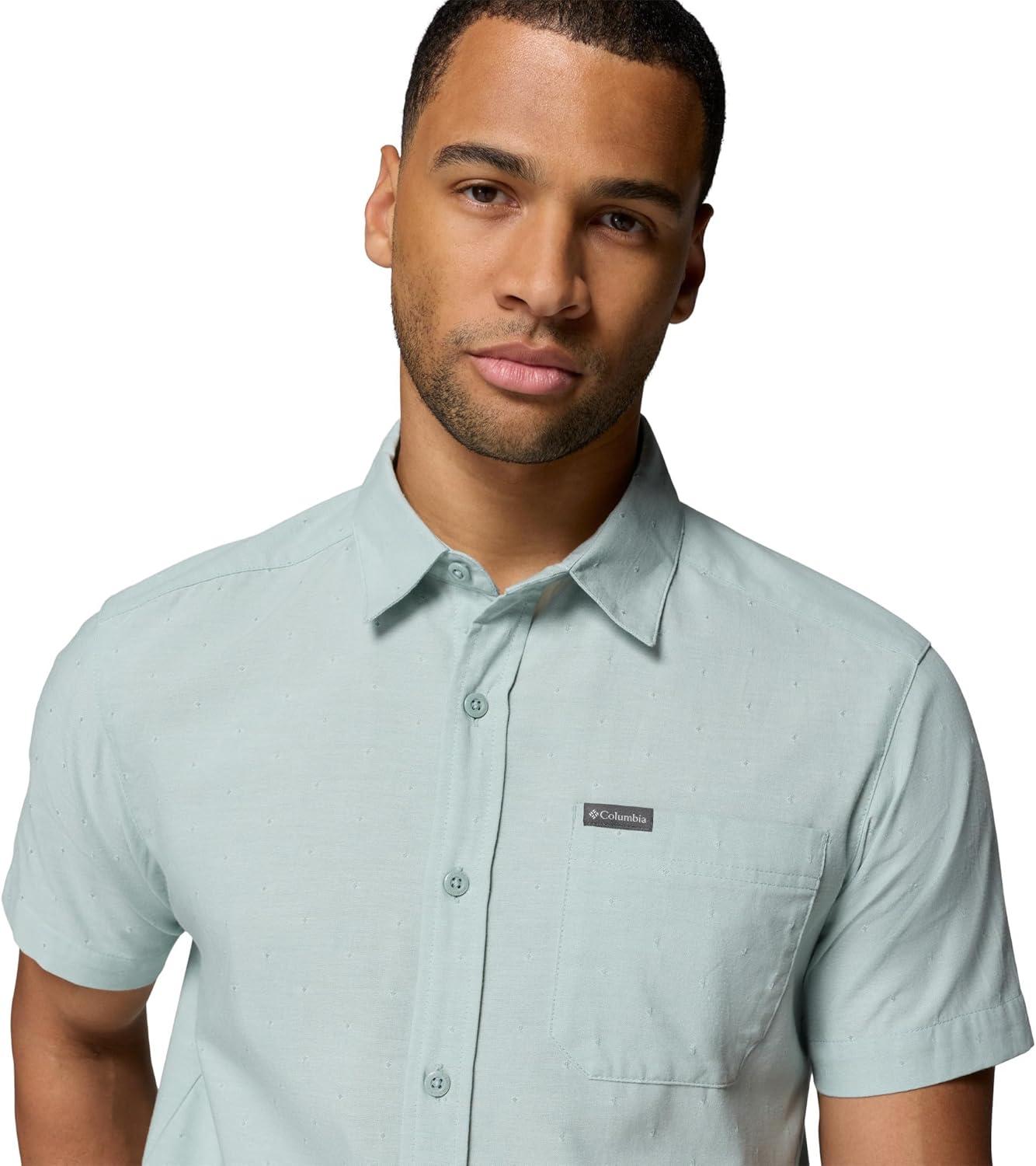 imageColumbia Mens Rapid Rivers Novelty Short SleeveCrushed BlueDiamond Dobby