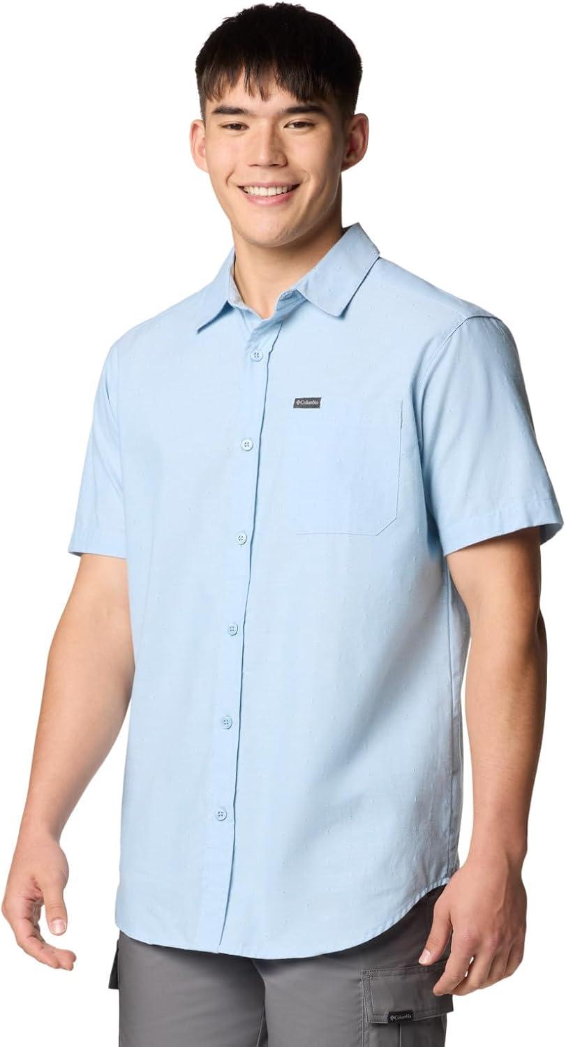imageColumbia Mens Rapid Rivers Novelty Short SleeveRipple Blue Diamond Dobby Chambray
