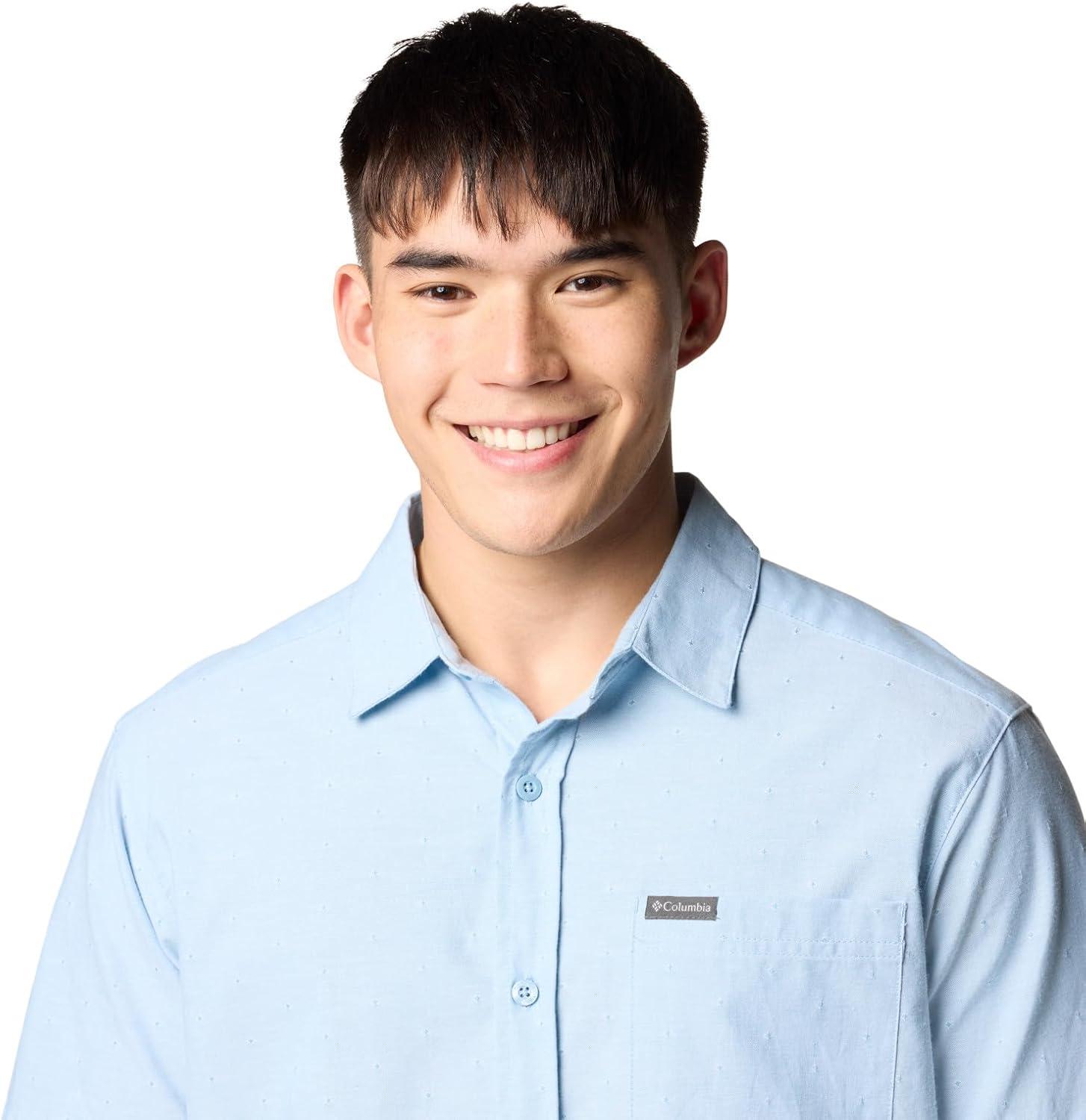 imageColumbia Mens Rapid Rivers Novelty Short SleeveRipple Blue Diamond Dobby Chambray
