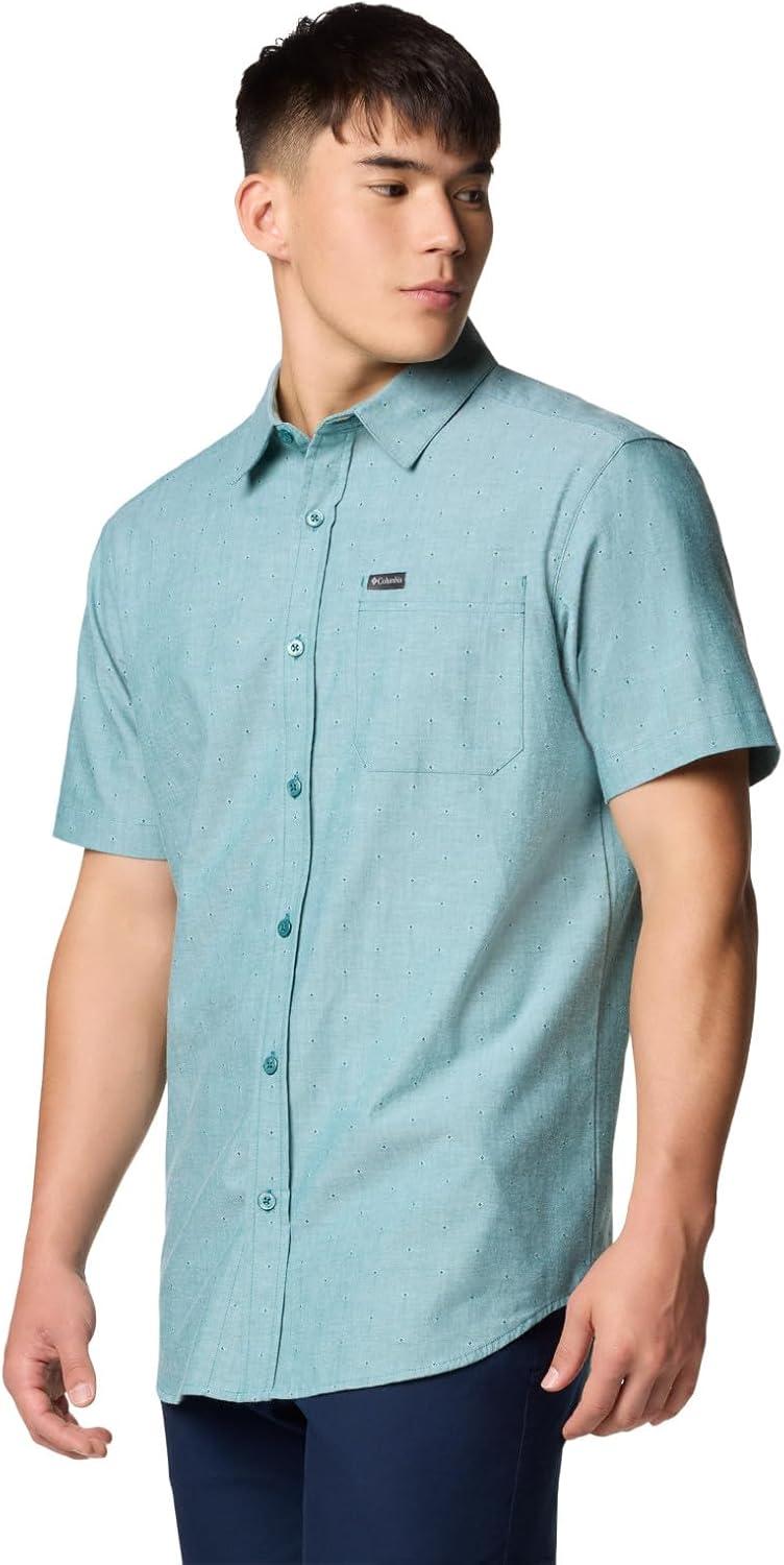 imageColumbia Mens Rapid Rivers Novelty Short SleeveRiver Blue Diamond Dobby Chambray