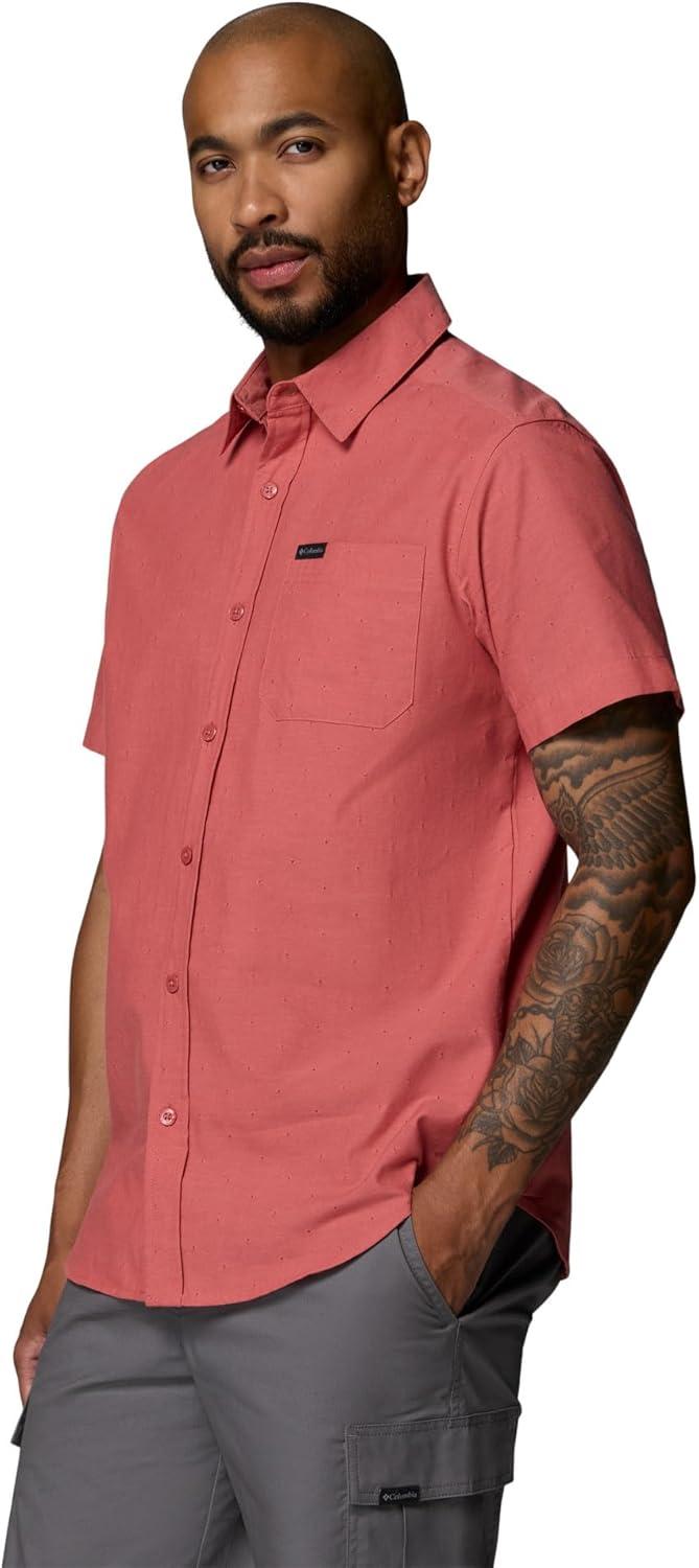 imageColumbia Mens Rapid Rivers Novelty Short SleeveWashed RedDiamond Dobby