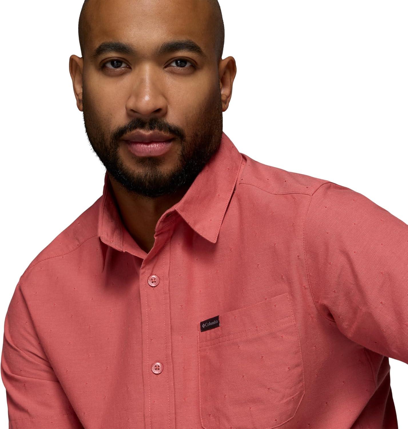 imageColumbia Mens Rapid Rivers Novelty Short SleeveWashed RedDiamond Dobby