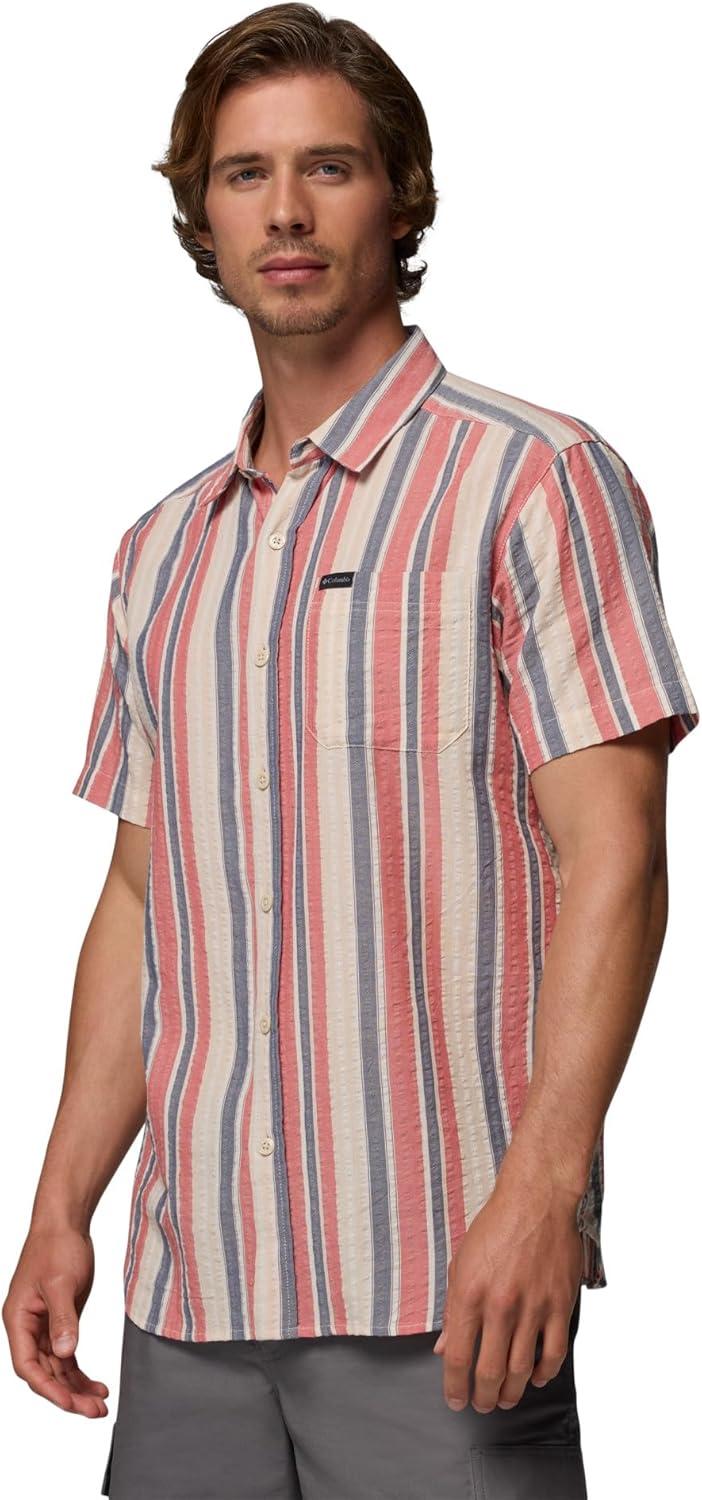 imageColumbia Mens Rapid Rivers Novelty Short SleeveWashed RedIsle Stripe