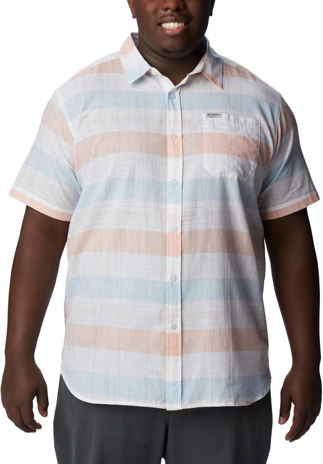 imageColumbia Mens Rapid Rivers Novelty Short SleeveWhite Scattered Stripe