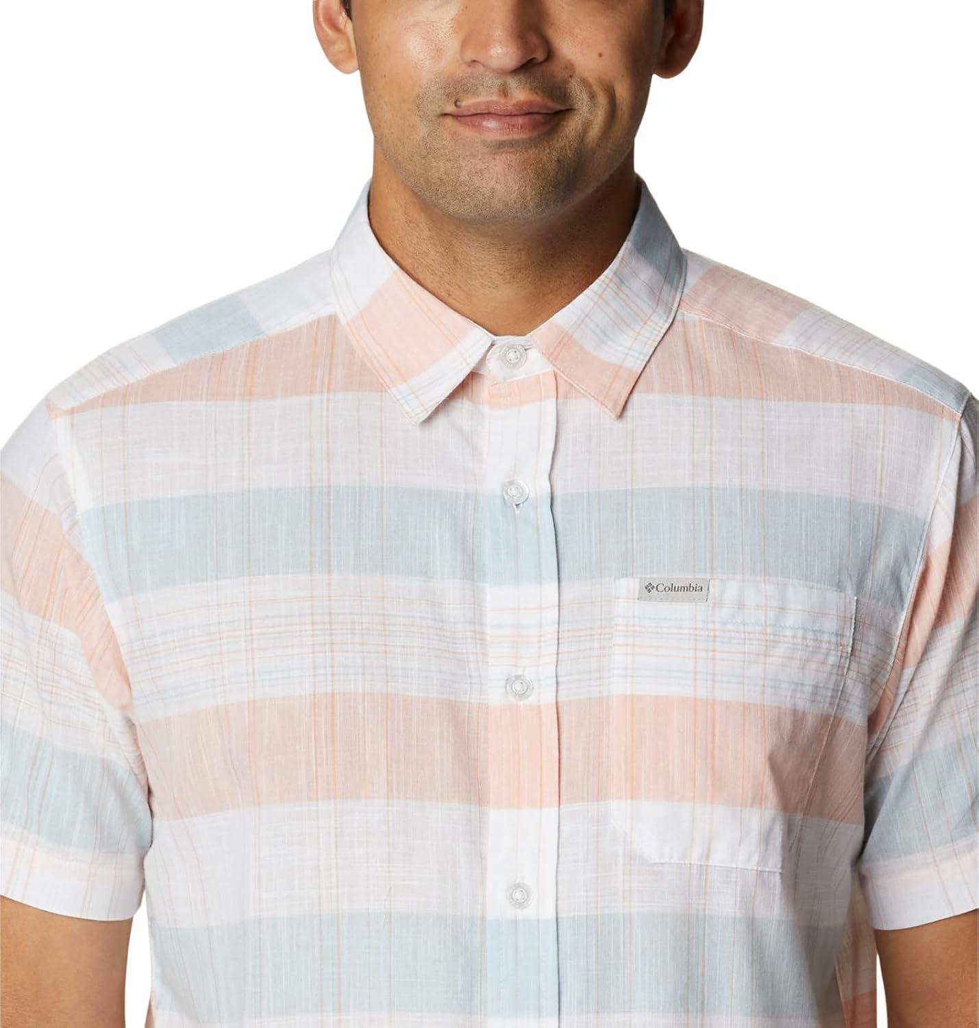 imageColumbia Mens Rapid Rivers Novelty Short SleeveWhite Scattered Stripe