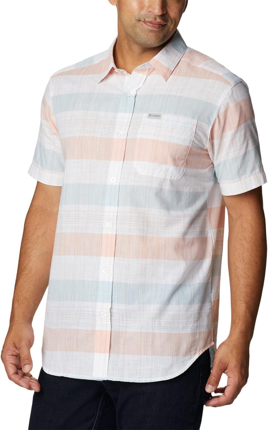 imageColumbia Mens Rapid Rivers Novelty Short SleeveWhite Scattered Stripe