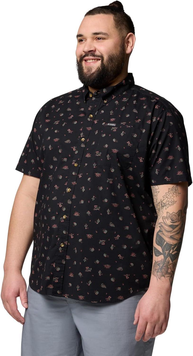 imageColumbia Mens Rapid Rivers Printed Short Sleeve Shirt Comfort StretchBlack Deserted