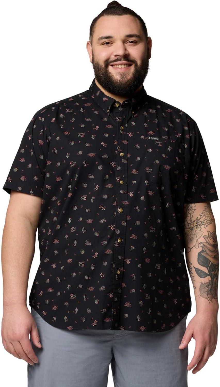 imageColumbia Mens Rapid Rivers Printed Short Sleeve Shirt Comfort StretchBlack Deserted