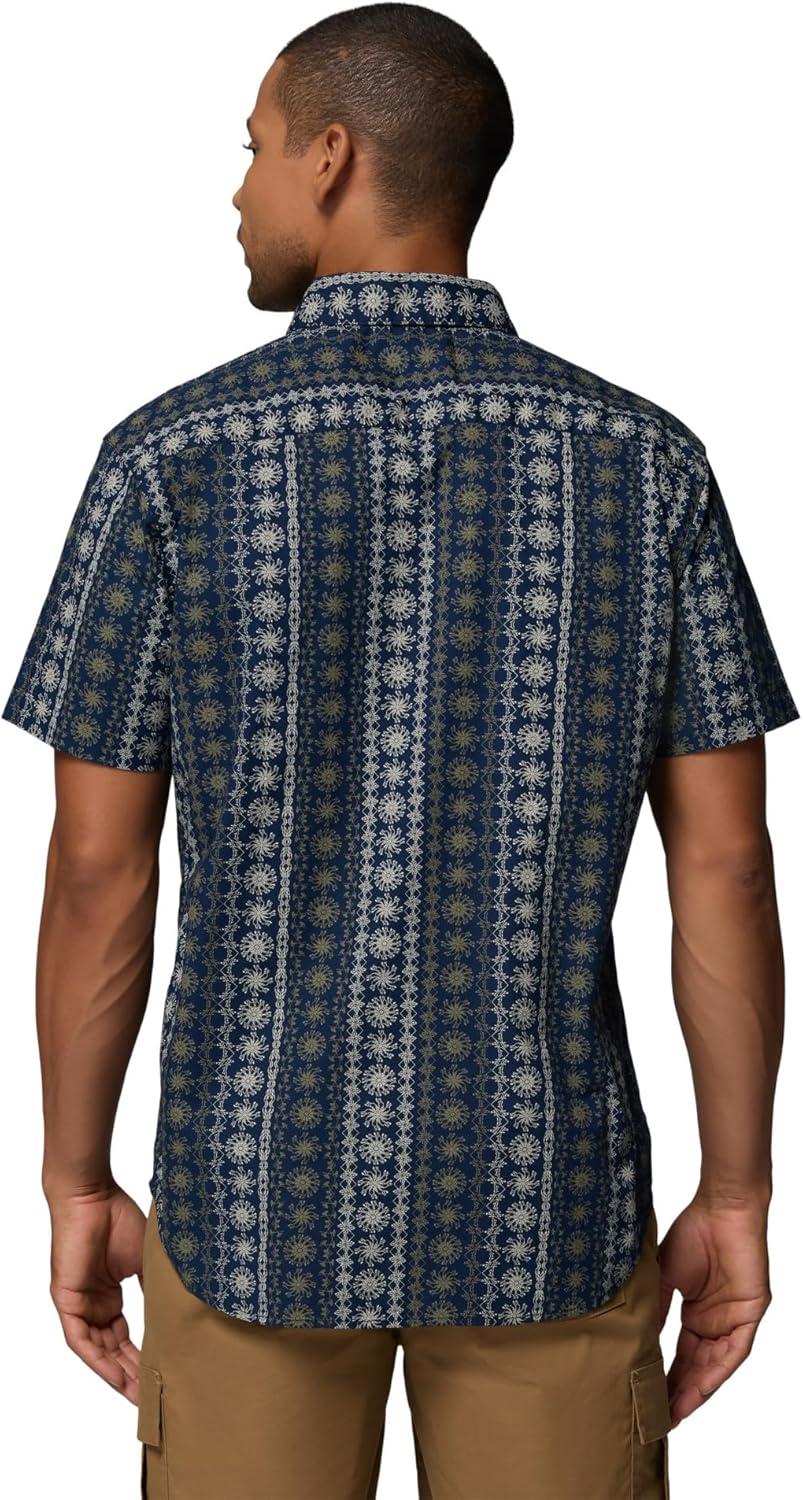 imageColumbia Mens Rapid Rivers Printed Short Sleeve Shirt Comfort StretchCollegiate NavyWildflower