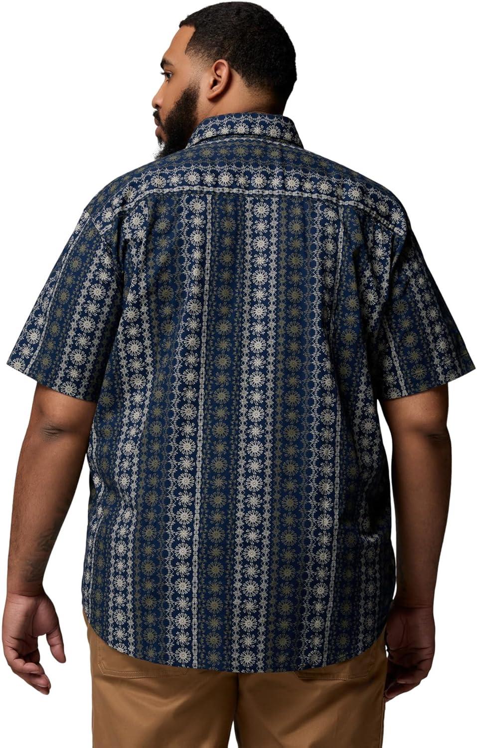imageColumbia Mens Rapid Rivers Printed Short Sleeve Shirt Comfort StretchCollegiate NavyWildflower