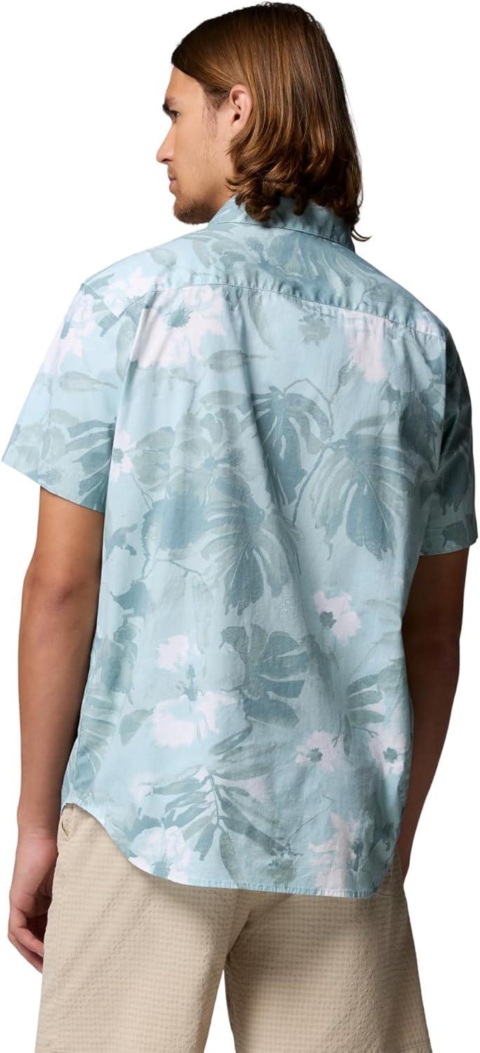 imageColumbia Mens Rapid Rivers Printed Short Sleeve Shirt Comfort StretchCrushed BlueFlowerblur