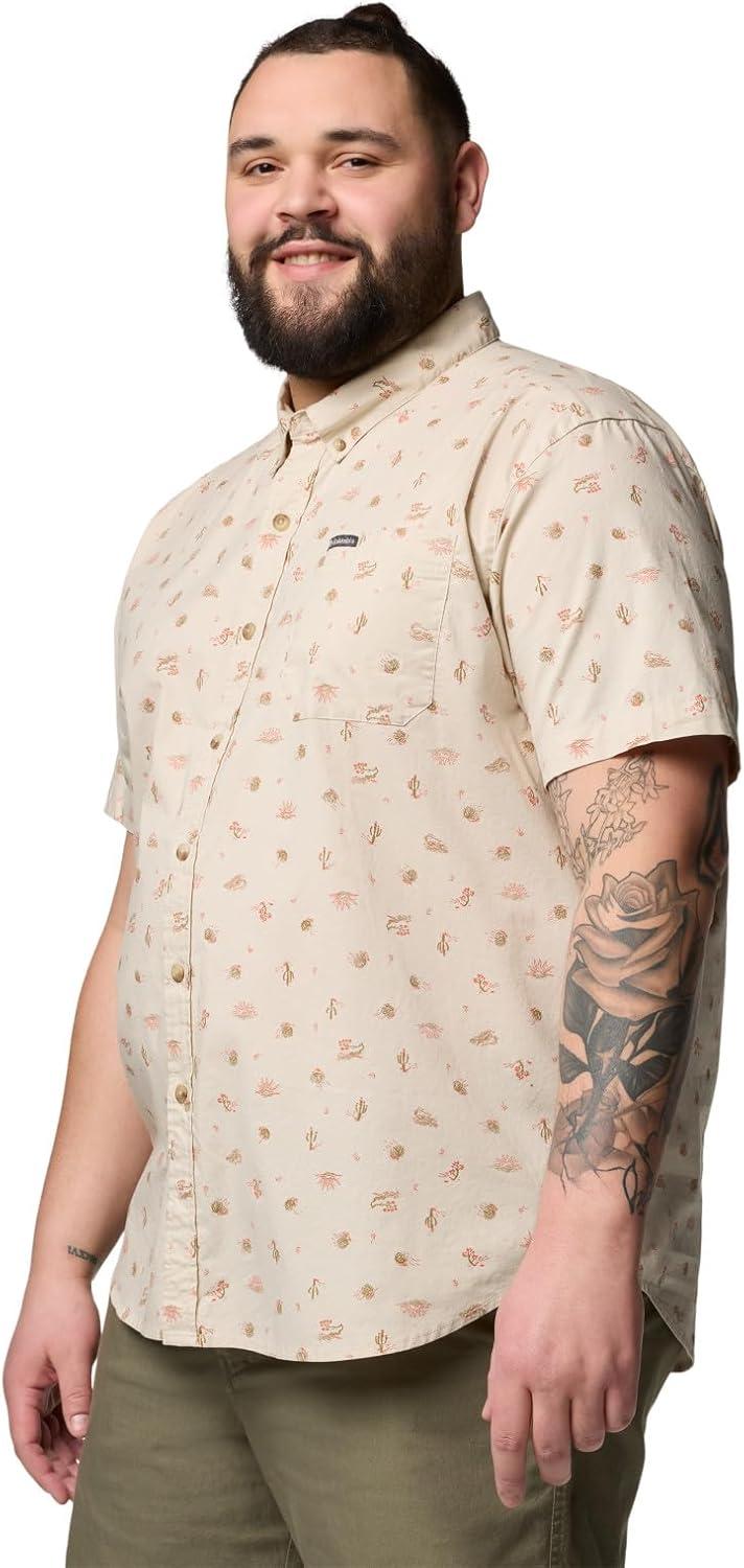 imageColumbia Mens Rapid Rivers Printed Short Sleeve Shirt Comfort StretchDark Stone Deserted