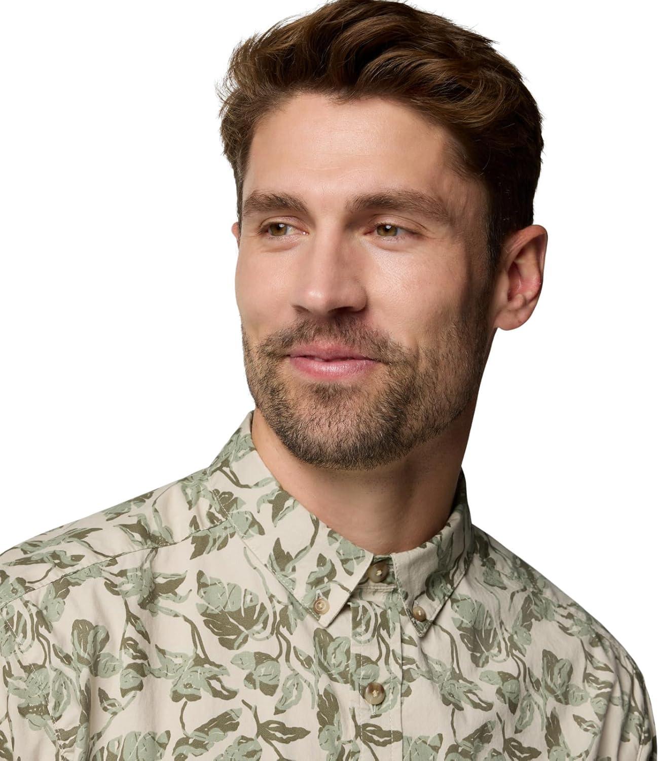 imageColumbia Mens Rapid Rivers Printed Short Sleeve Shirt Comfort StretchDark Stone Vined