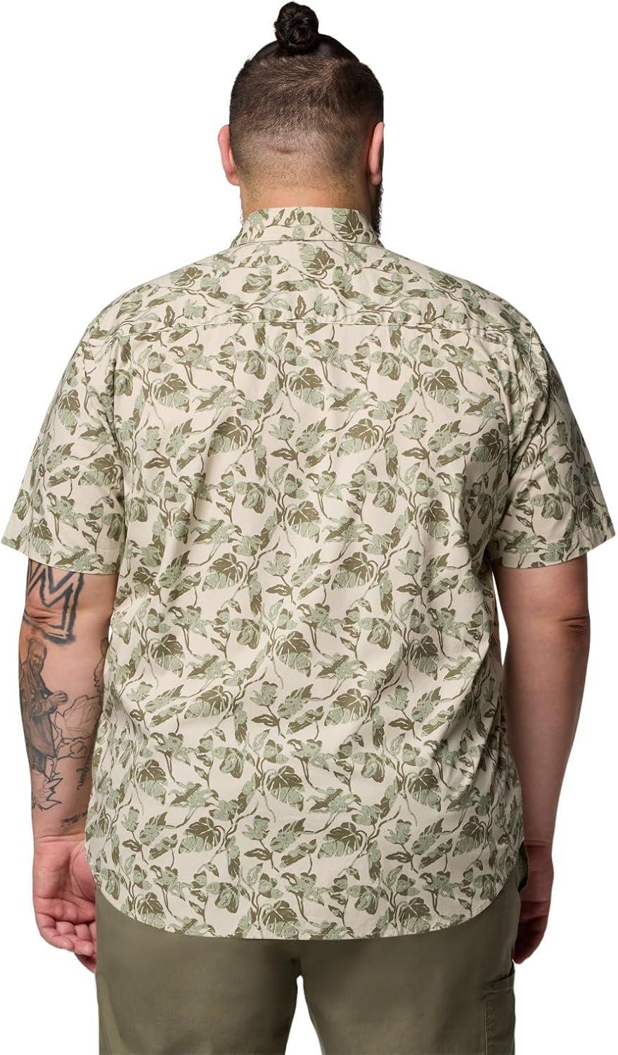 imageColumbia Mens Rapid Rivers Printed Short Sleeve Shirt Comfort StretchDark Stone Vined