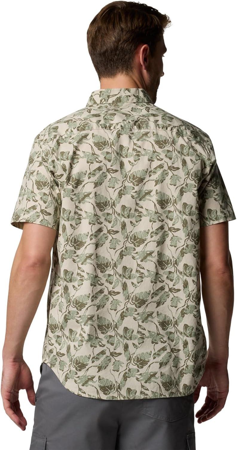 imageColumbia Mens Rapid Rivers Printed Short Sleeve Shirt Comfort StretchDark Stone Vined