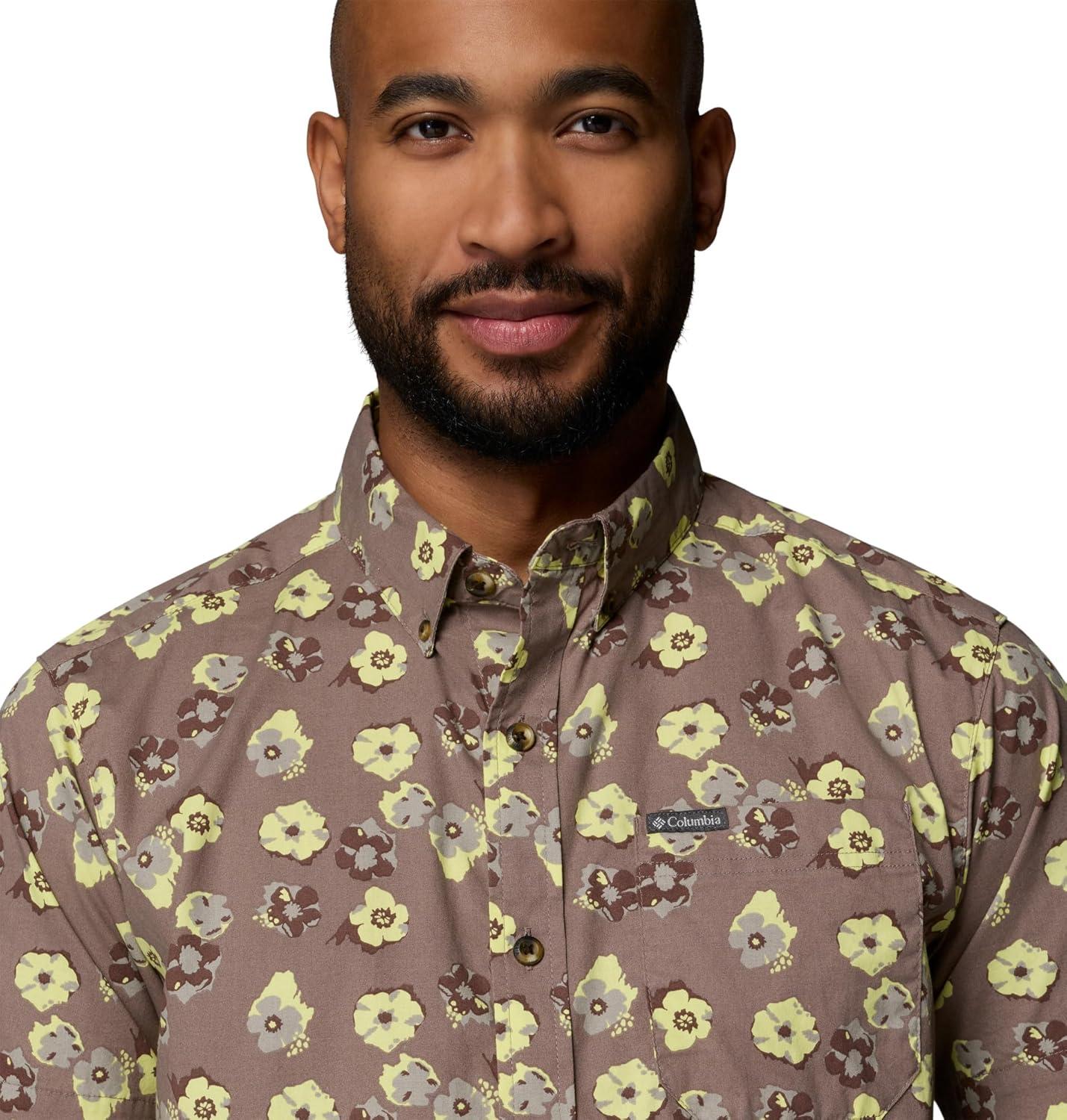 imageColumbia Mens Rapid Rivers Printed Short Sleeve Shirt Comfort StretchIronFloweret