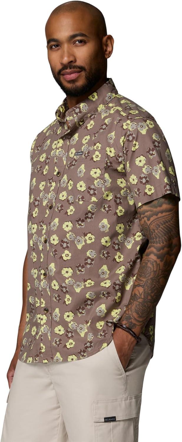 imageColumbia Mens Rapid Rivers Printed Short Sleeve Shirt Comfort StretchIronFloweret