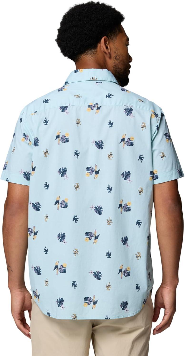 imageColumbia Mens Rapid Rivers Printed Short Sleeve Shirt Comfort StretchMarine LightMacaws