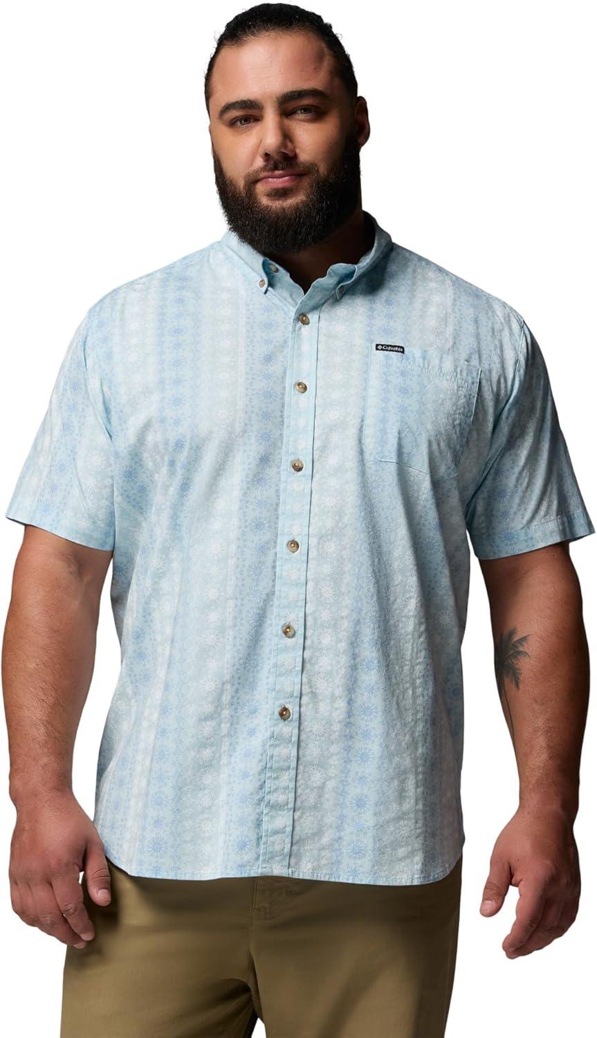 imageColumbia Mens Rapid Rivers Printed Short Sleeve Shirt Comfort StretchMarine LightWildflower