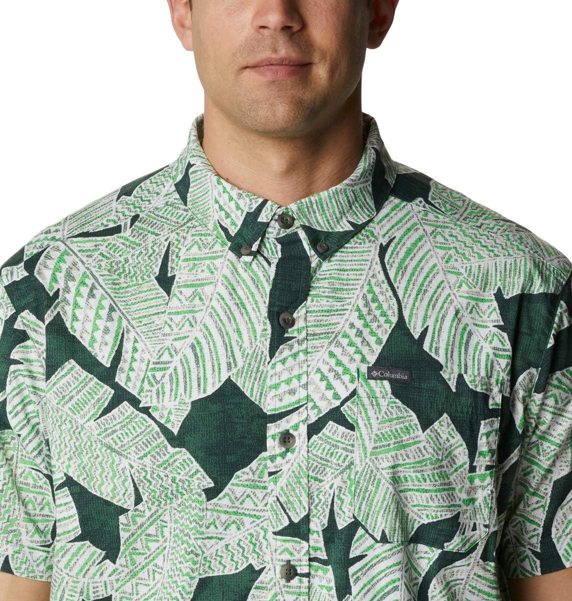imageColumbia Mens Rapid Rivers Printed Short Sleeve Shirt Comfort StretchRain Forest Its Bananas Print