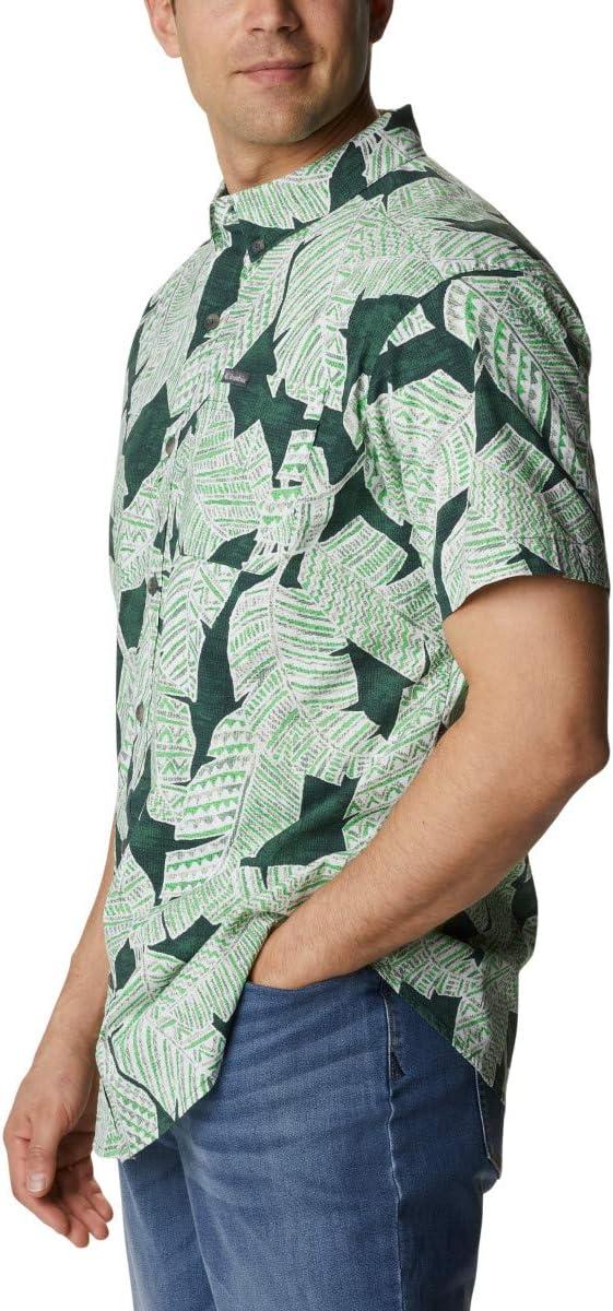 imageColumbia Mens Rapid Rivers Printed Short Sleeve Shirt Comfort StretchRain Forest Its Bananas Print
