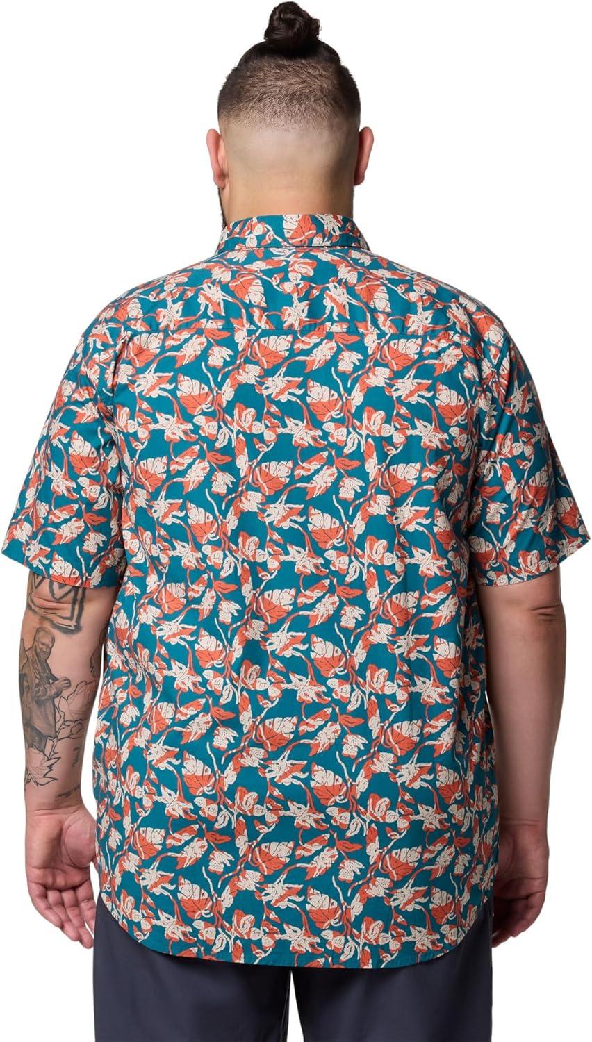 imageColumbia Mens Rapid Rivers Printed Short Sleeve Shirt Comfort StretchRiver Blue Vined